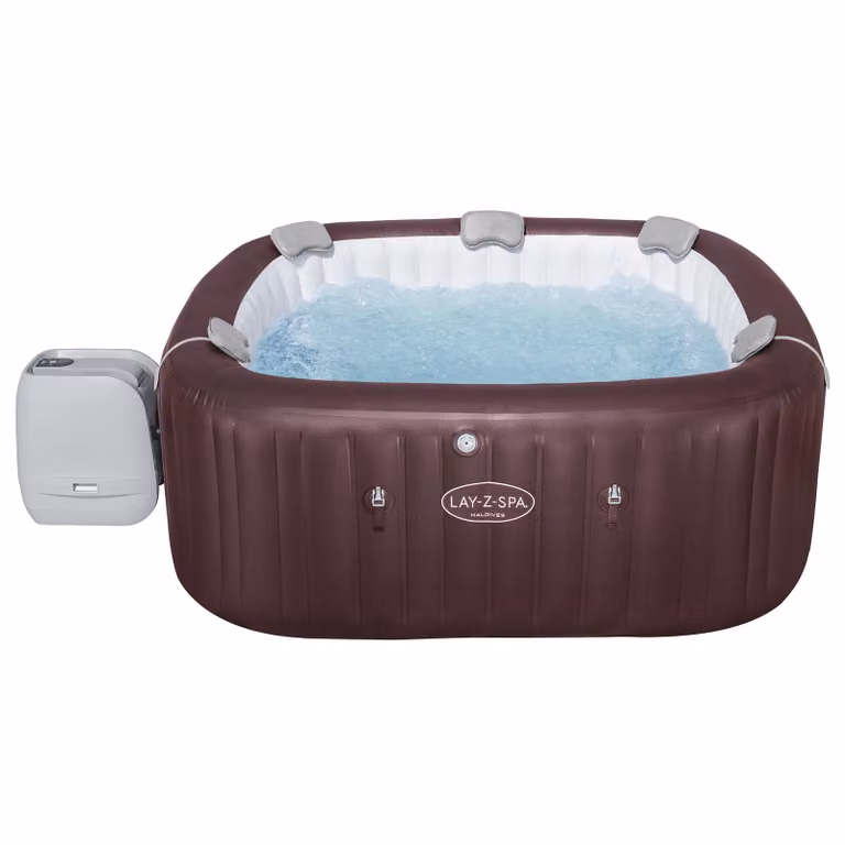 Idromassaggio Bestway® LAY-Z-SPA® a risparmio energetico Maldives HydroJet Pro™ con controllo tramite app, per 7 persone 201 x 201 x 80 cm, mogano