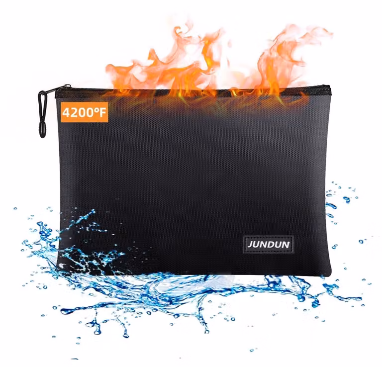 Custodia per documenti ignifuga, 36 x 26 cm, resistente al fuoco e all'acqua