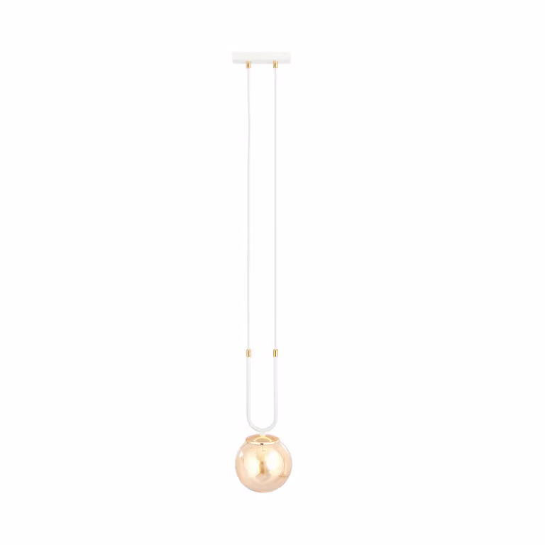 Lampada a sospensione Emibig 1xE14 40W GLAM 1 BIANCO/MIELE 1117/1