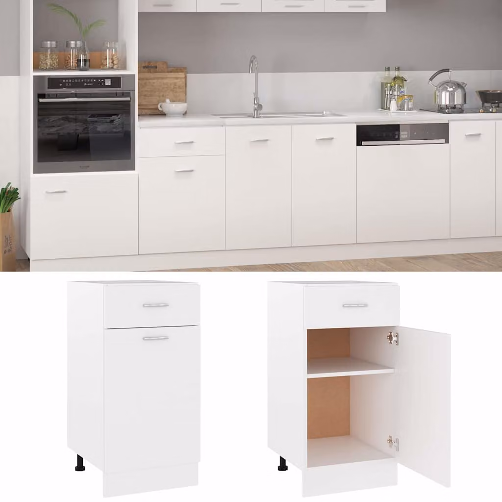 vidaXL Armadio Inferiore Cassetto “Lyon” Bianco 40x46x81,5