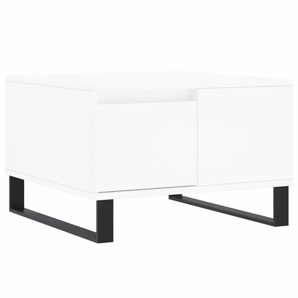 Tavolino da Salotto Bianco 55x55x36,5 cm in Legno Multistrato