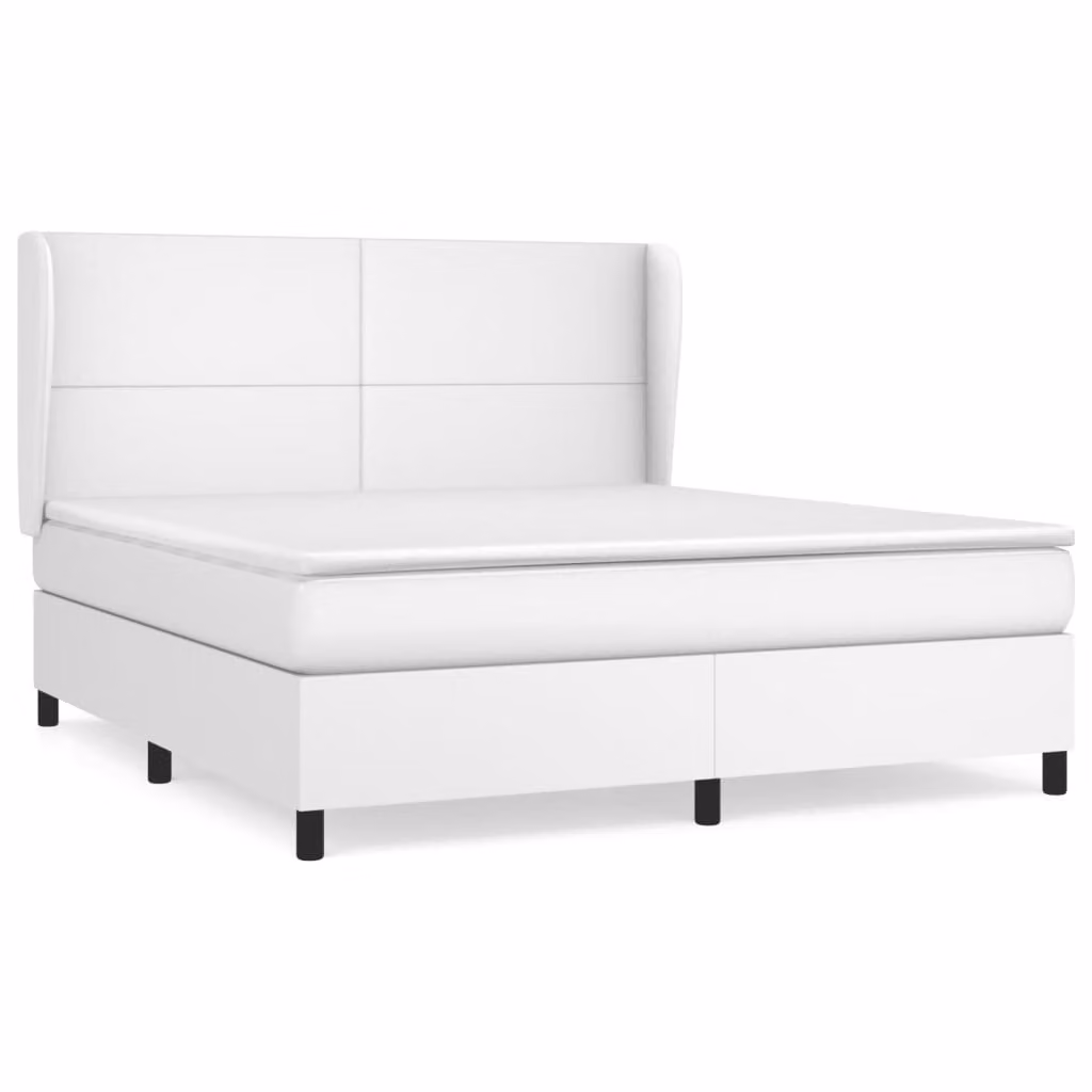 Giroletto a Molle con Materasso Bianco 160x200 cm in Pelle finta