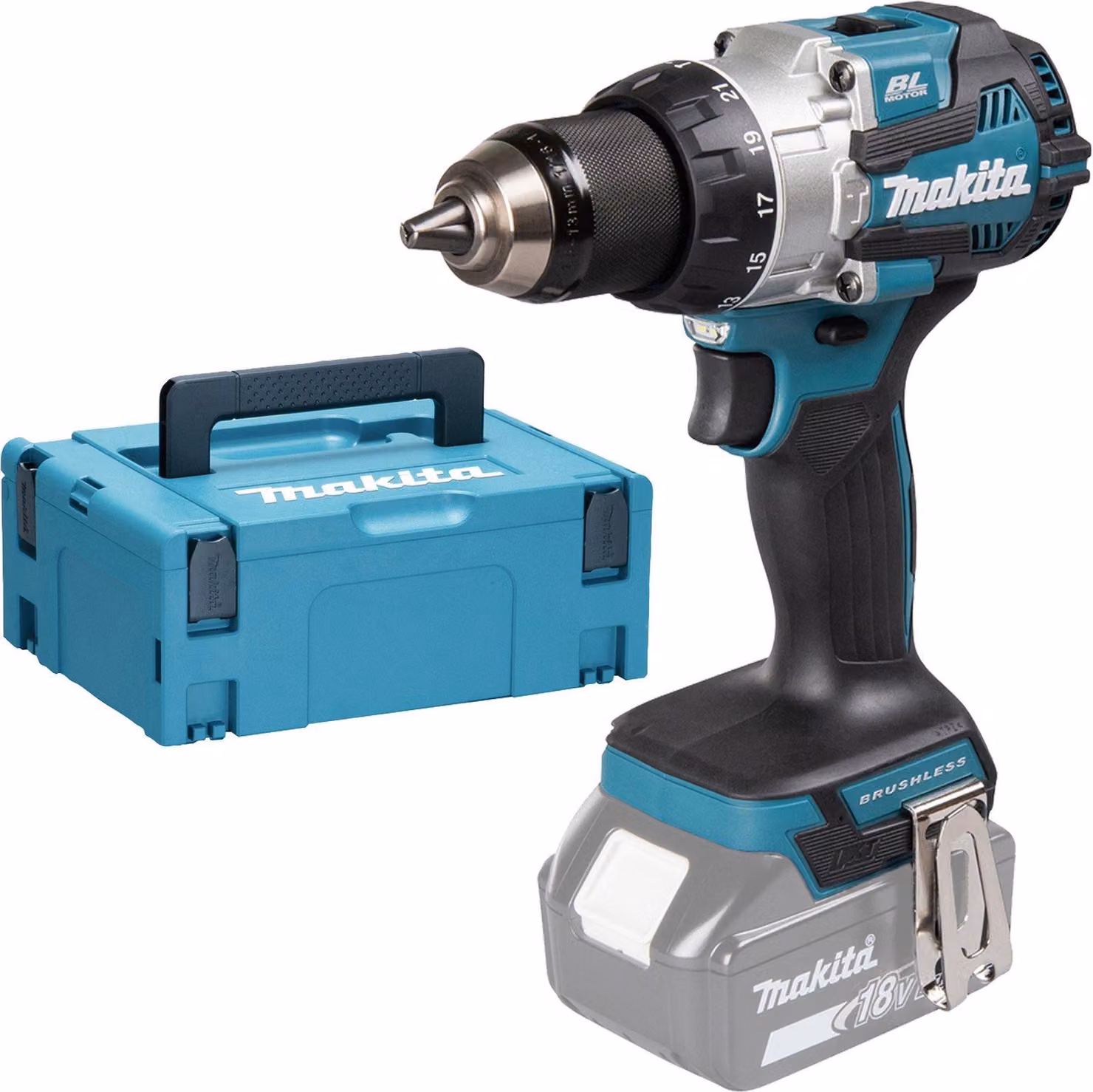 Trapano a percussione a batteria Makita 18V Solo in Makpac - DHP489ZJ