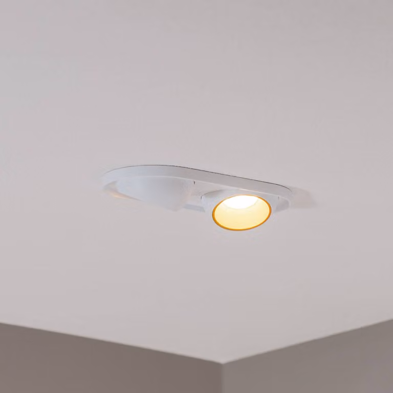 BEGA Bega Faretto da incasso a LED Studio Line, bianco/ottone, 2 luci. dimmerabile, Bianco / Opale, Soggiorno / Sala da pranzo, Plastica