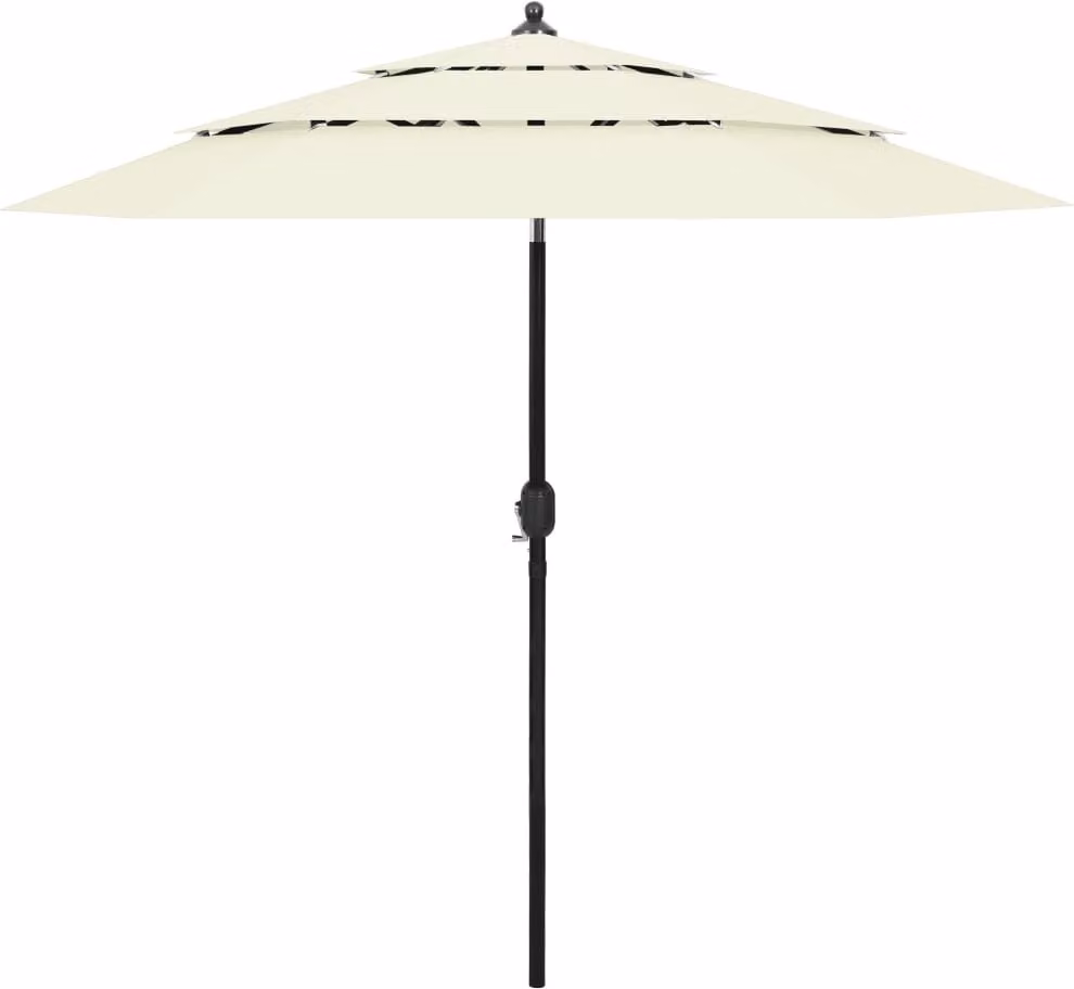 Maison Exclusive - Ombrellone con palo in alluminio, 3 strati, color sabbia, 2,5 m