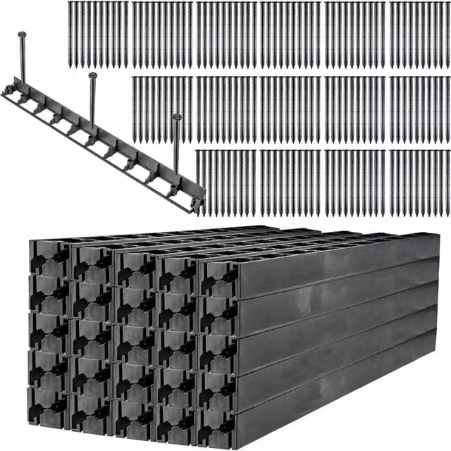 Bordura per giardino in plastica KADAX colore nero con 150 tasselli