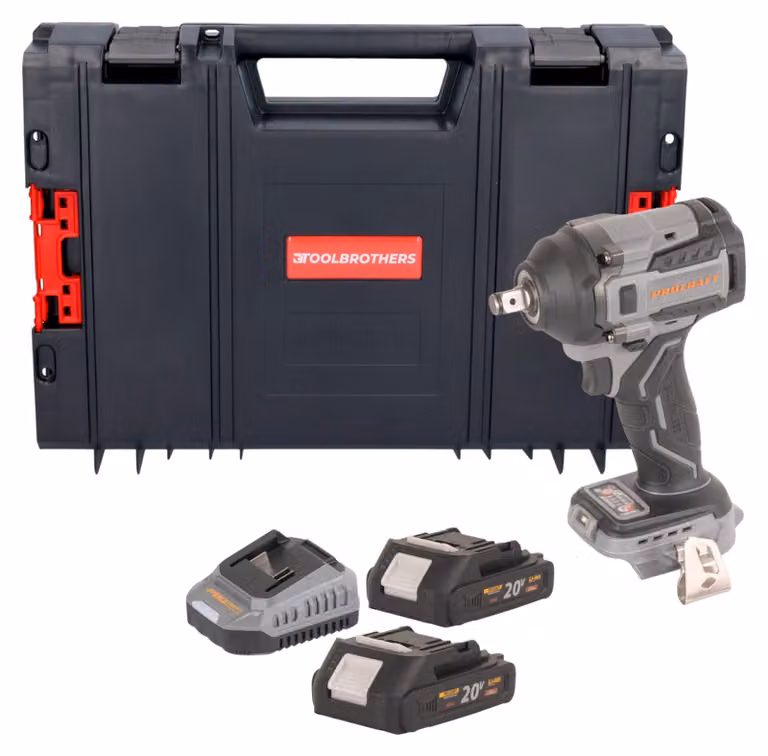 Procraft Industrial IW550Abb Avvitatore a impatto a batteria 20 V 550 Nm 1/2" + 2x batteria 2,0 Ah + caricabatteria + valigetta RHINO