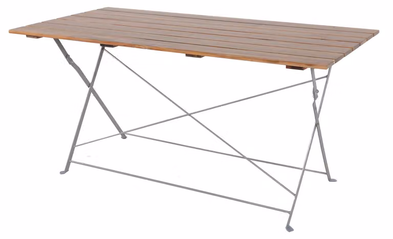 Tavolo da giardino Beer Tavolo da giardino pieghevole in acciaio acacia 120x60cm