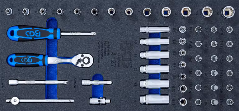 Set di chiavi a bussola 1/4 50 pz. 1/3 inserto a cassetto