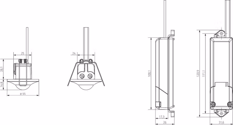 THEBEN AG Theben bianco thePiccola P360-100 DE WH Installazione del rivelatore di presenza 2090200