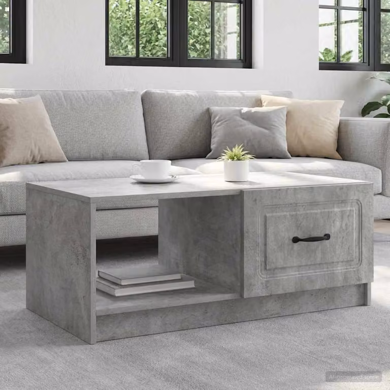 vidaXL Tavolino da salotto moderno rettangolare in MDF Grigio opaco L: 90 cm, P: 60 cm, H: 37 cm