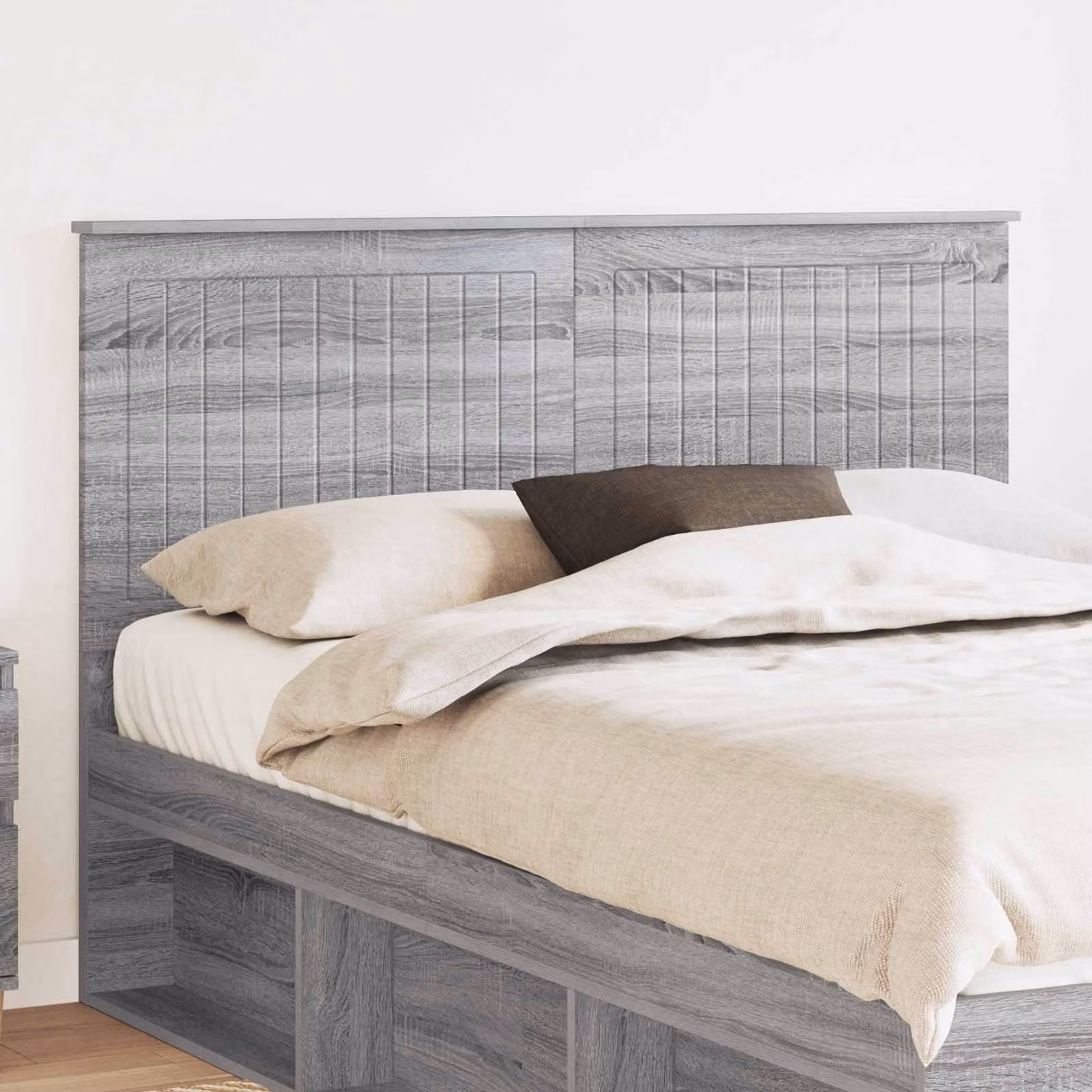 Testiera per letto moderna vidaXL in legno ingegnerizzato grigio
