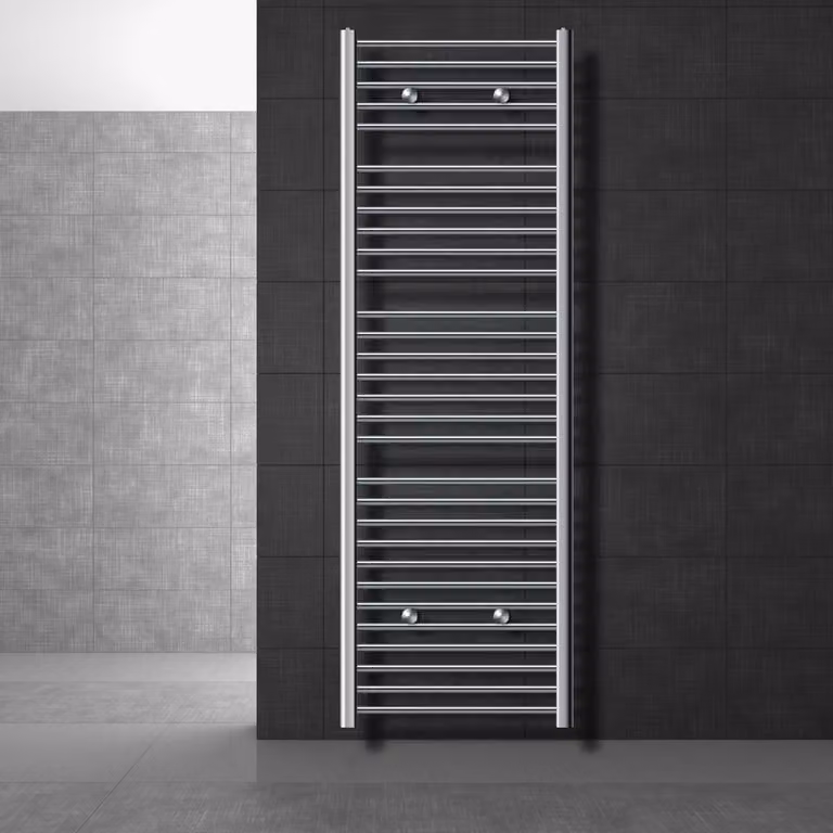 Radiatore bagno LuxeBath - 600 x 1800 mm - cromo - diritto con attacco laterale - radiatore scaldasalviette asciugamani, senza elemento riscaldante