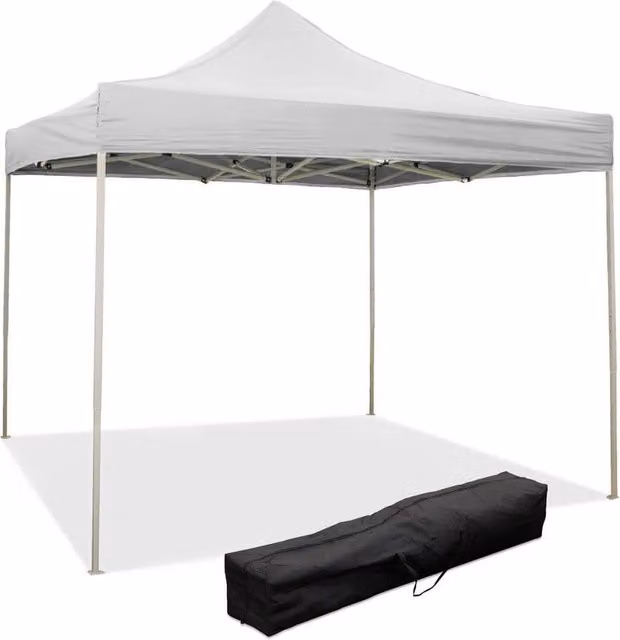 Gazebo pieghevole e richiudibile GIORDANOSHOP in acciaio e PVC impermeabile bianco L/P: 200 x 200 cm