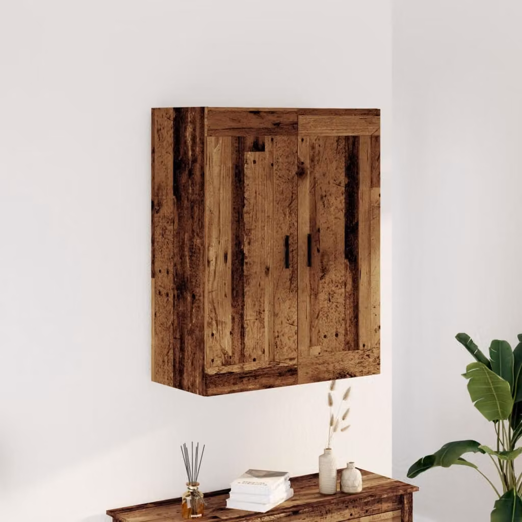 Mobile a parete vidaXL in stile rustico color marrone, L: 69,5 cm, P: 34 cm, H: 90 cm