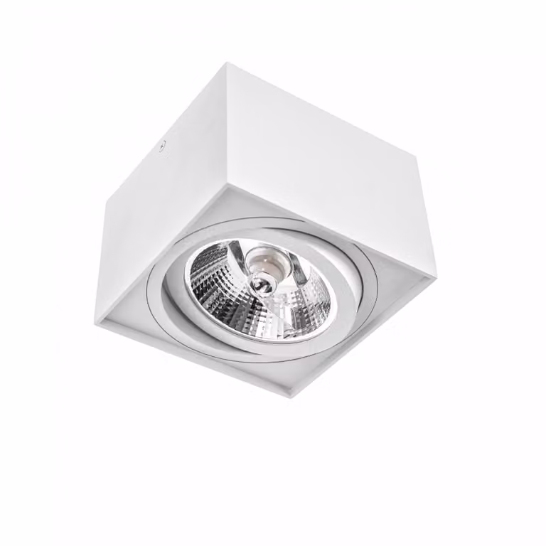 Faretti da soffitto bianchi D-145mm AR111 GU10 orientabili IP20 quadrato