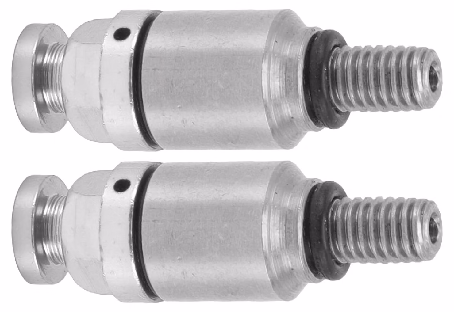 Valvole di sfiato Gabel, set da 2, filettatura M5x0,8, alluminio, colore argento