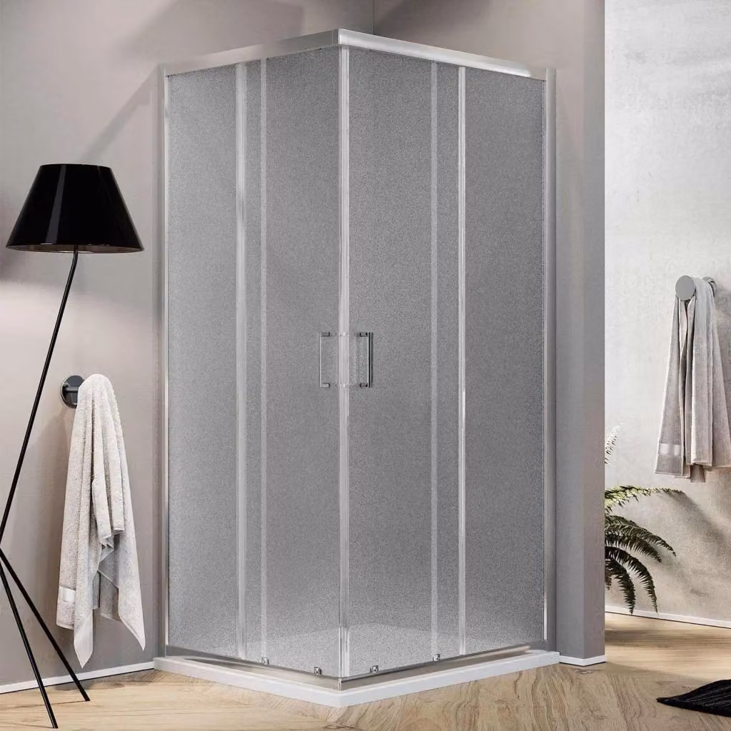 Box Doccia Rettangolare IDRALITE Modello Ready con Vetro Stampato e Profilo Argento L: 120 cm, P: 90 cm, H: 198 cm, Spessore: 6 mm – 2