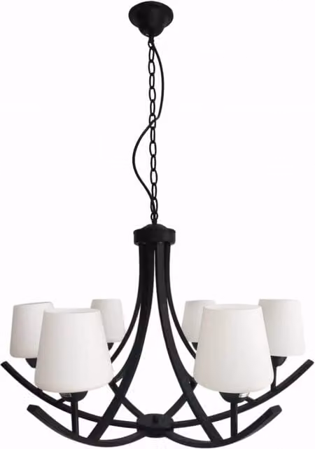 Lampadario a sospensione moderno Londyn Candellux con 6 luci E27 nero e bianco