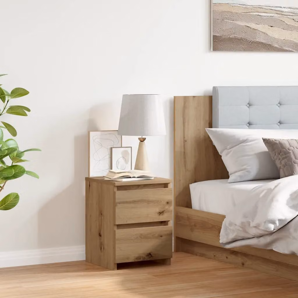 Comodino in legno multistrato e MDF stile industrial vidaXL, colore marrone, L 30 cm x P 30 cm x H 40 cm