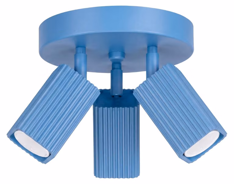 Plafoniera RAYO 3P azzurra 3xGU10 10W alluminio 18x20x20cm Sollux Lighting