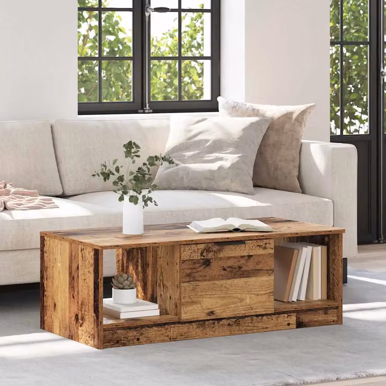 Tavolino da salotto moderno vidaXL in legno marrone L: 100 cm, P: 50 cm, H: 36 cm
