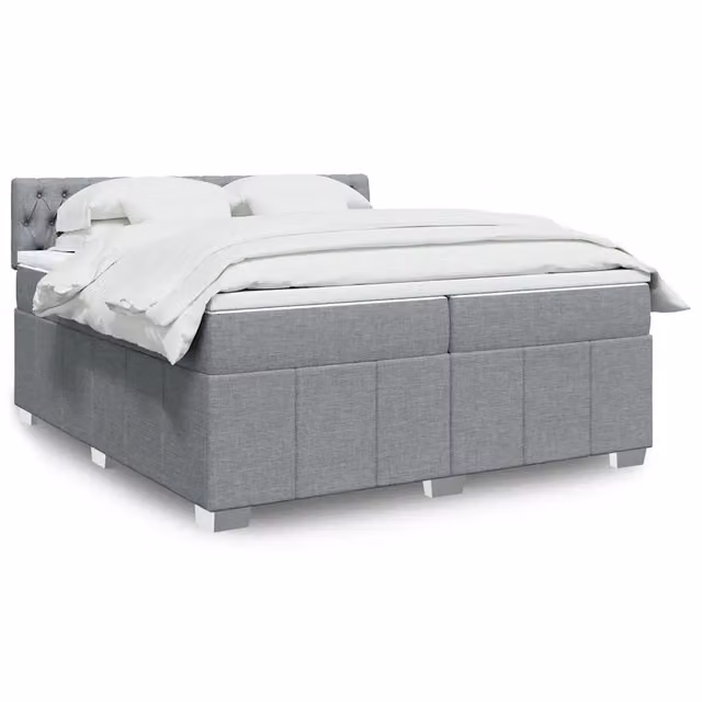 Letto Ibrido con Giroletto a Molle e Materasso vidaXL, Grigio e Bianco, L/P: 200 x 200 cm