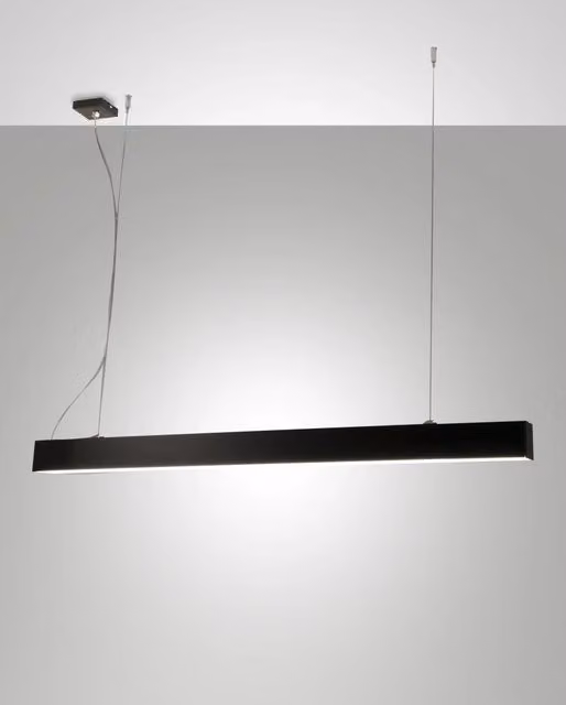 Lampada a Sospensione Fabas Next in Metallo e Plastica, LED 45W 5460lm 3000K, Dimmabile e Regolabile in Altezza, Disponibile in Nero o Bianco – 1