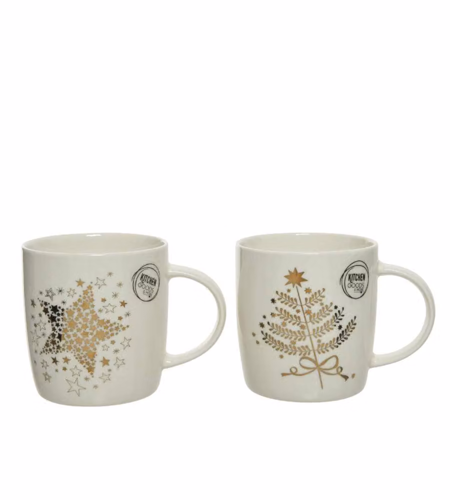 Mug decorazione natalizi colore oro-bianco