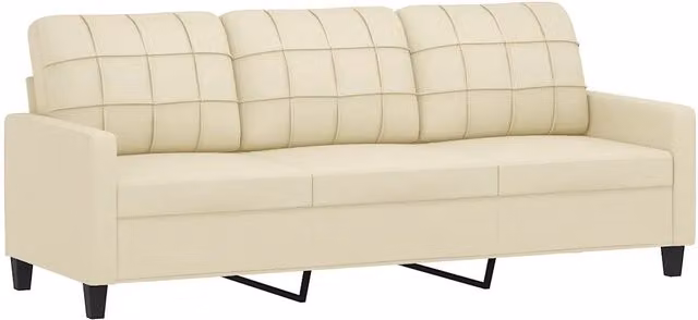 Divano | Divano da soggiorno | Sofa a 3 Posti Crema 180 cm in Similpelle
