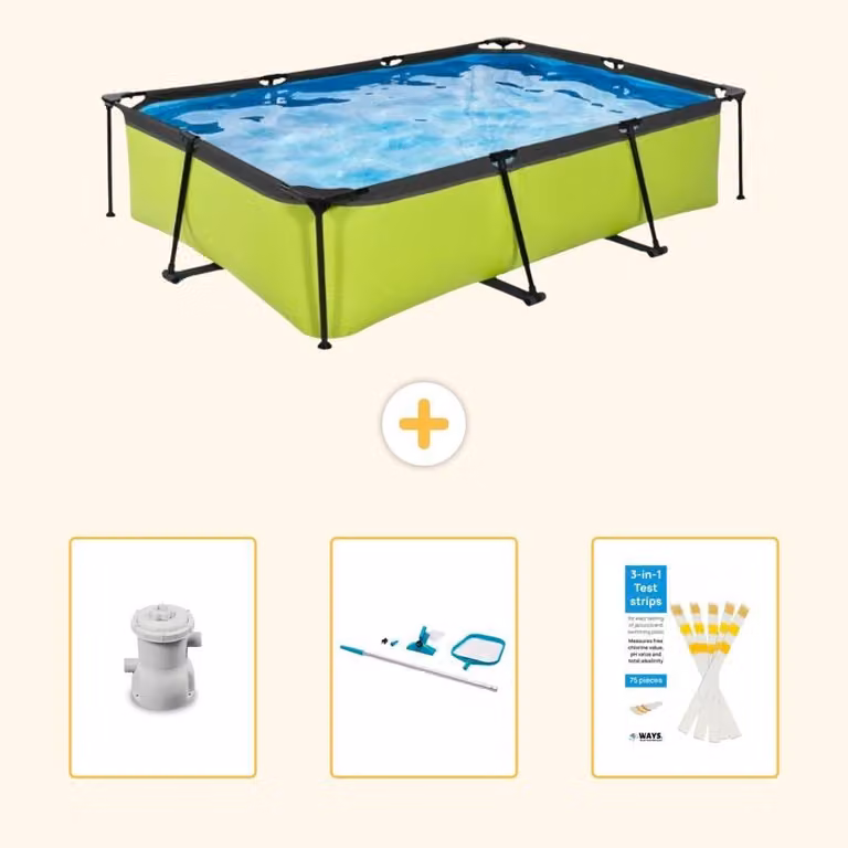 Piscina fuori terra rettangolare - 300x200x65 cm - 4 pezzi - SCB82