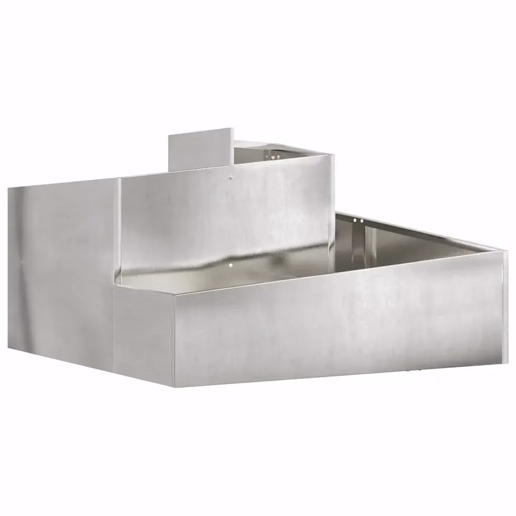 Vaso da giardino ornamentale vidaXL in acciaio inossidabile argento L: 80 cm, P: 80 cm, H: 50 cm – 2