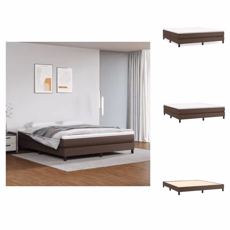 vidaXL Letto a molle insacchettate marrone 180x200 cm in Pelle finta - Letti & strutture letto