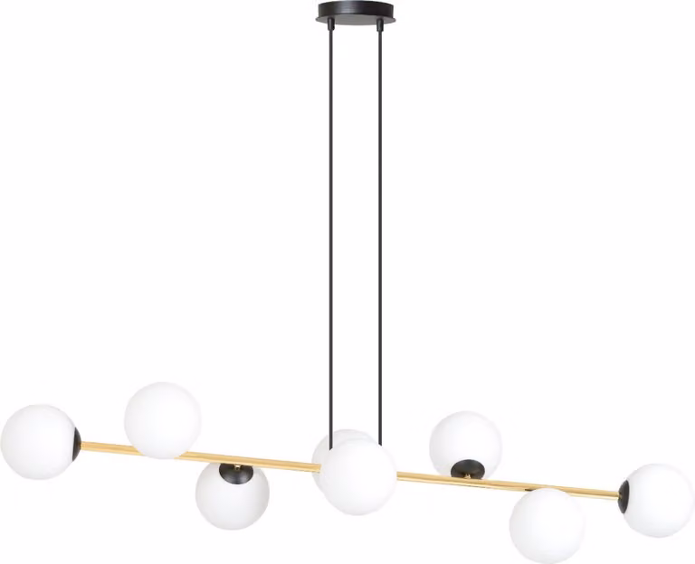Lampadario da tavolo Emibig 8xE14 10W GRAVITY 8 nero, oro, bianco 1241/8