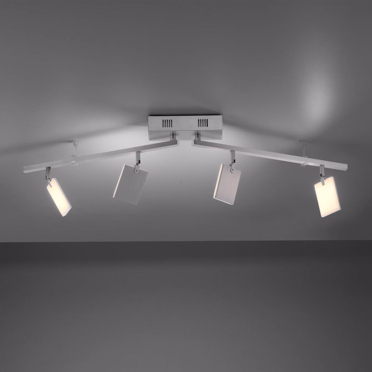 PURE Plafoniera a LED Mira, dimmerabile, Alluminio / Grigio / Zincato, Soggiorno / Sala da pranzo, Alluminio, Moderno, Plafoniera LED