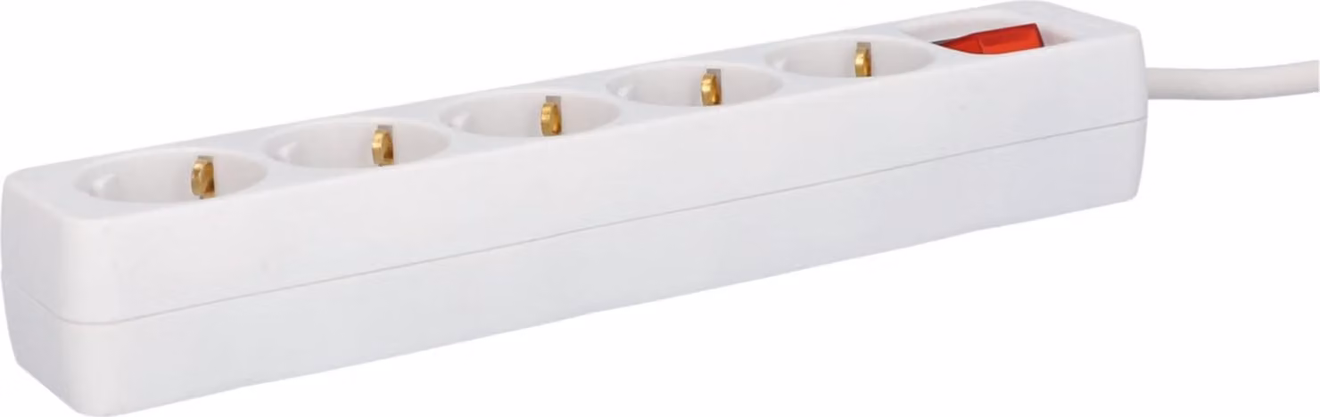 UNITEC: ciabatta con 5 prese e interruttore, 3 m, bianco