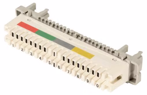 Barra di derivazione CobiNet LSA 2/10 a 10 DA, con codice colore
