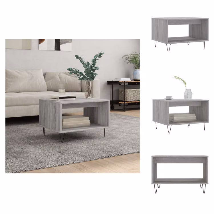 vidaXL Tavolino grigio Sonoma 60x50x40 cm in legno - Tavolini da caffè