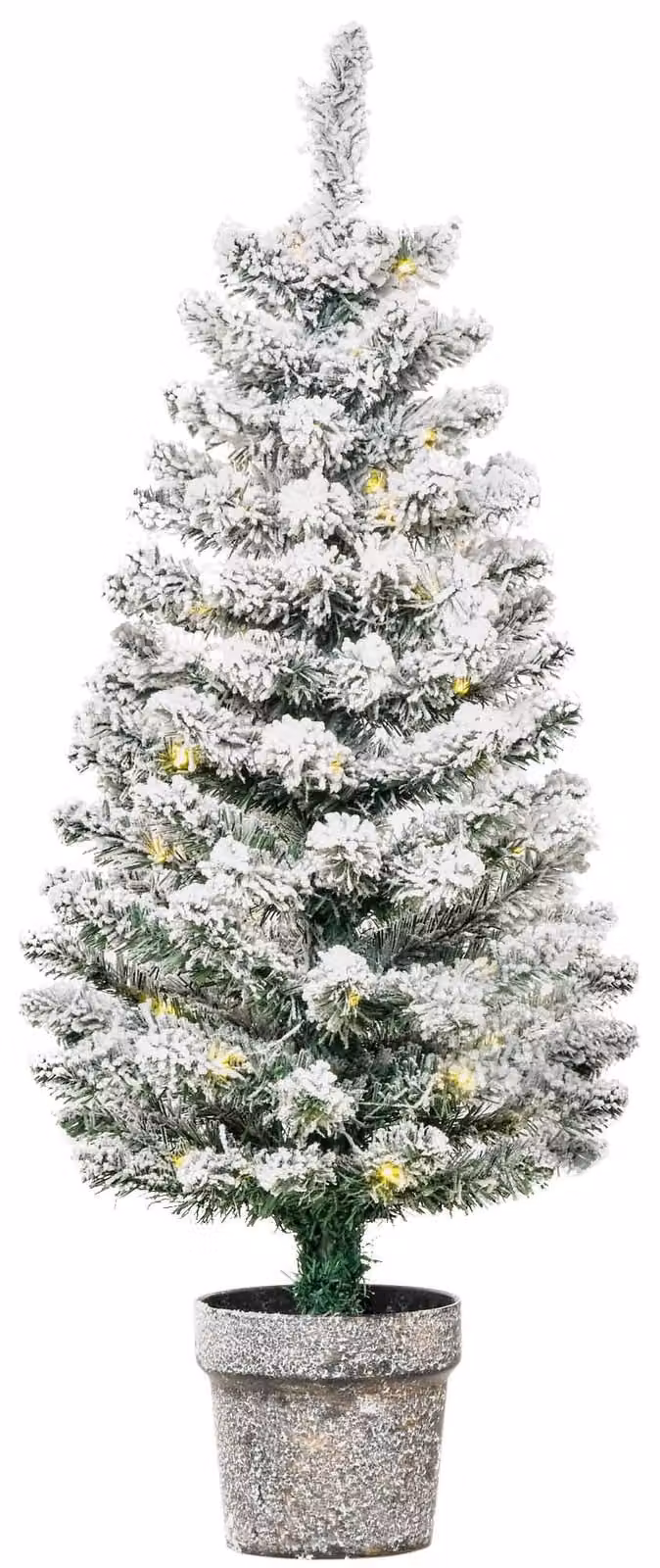 Albero di Natale Artificiale 90 cm 116 Rami con Luci Led Bianche Verde
