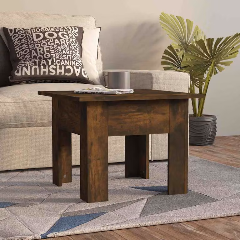 Tavolino da salotto moderno vidaXL in rovere fumo, L/P/H: 55 x 55 x 42 cm