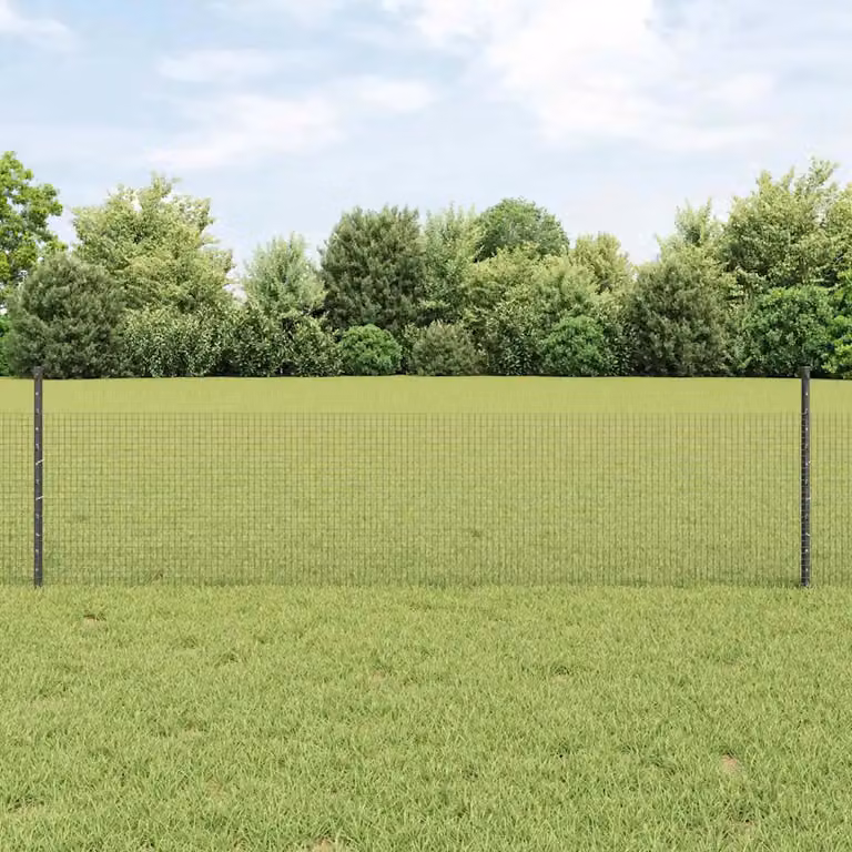 Recinzione in rete saldata con pali vidaXL in acciaio grigio, L: 50 m, H: 0,5 m