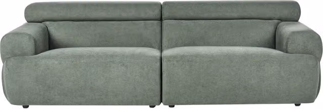 Divano a 3 posti Beliani in tessuto verde con poggiatesta regolabile per il tuo salotto moderno L: 210 cm, P: 85 cm, H: 95 cm