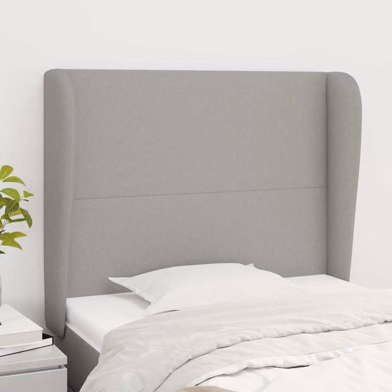 Testiera ad orecchio vidaXL in tessuto grigio chiaro con struttura in legno