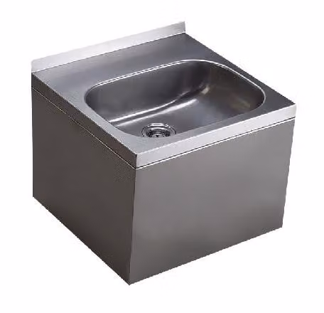 Sanela Lavabi in acciaio inox - Lavabo 400x390 mm, senza foro per rubinetto, acciaio inox opaco SLUN 13
