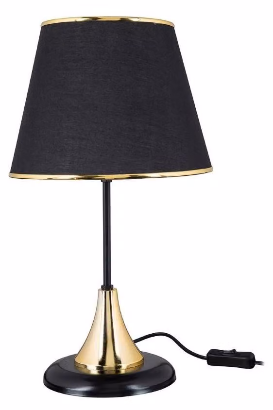 Lampada da tavolo metallo e paralume nero Aden ASZ1632