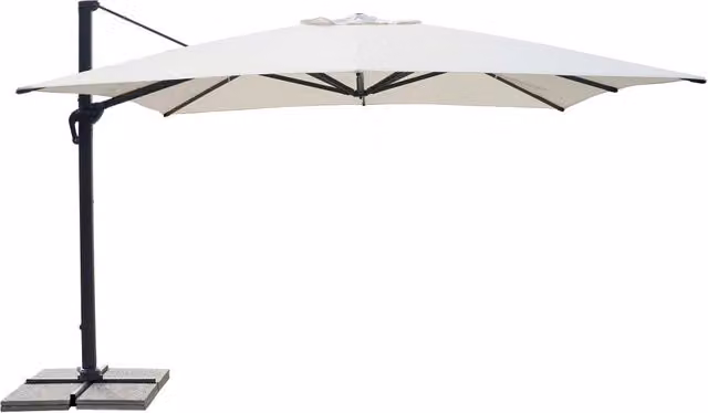 Ombrellone da Giardino a Braccio GIORDANOSHOP con Telaio in Alluminio e Copertura in Poliestere L: 400 x P: 400 cm, Colore Beige