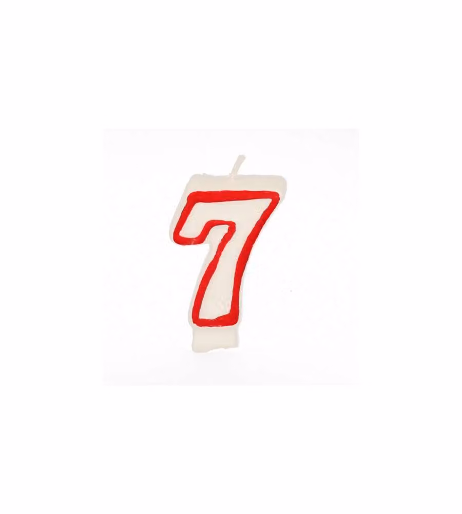 Candele per compleanno 7,3 cm bianco "7"