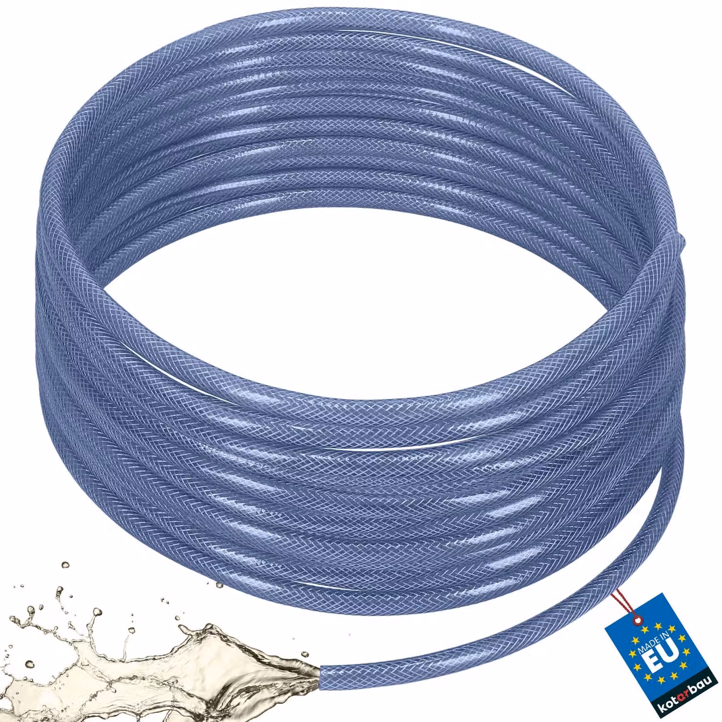 KOTARBAU® Tubo Aria Compressa ø 10 mm / 3 mm Tubo Acqua 50 m Tubo Trasparente Flessibile PVC Blu