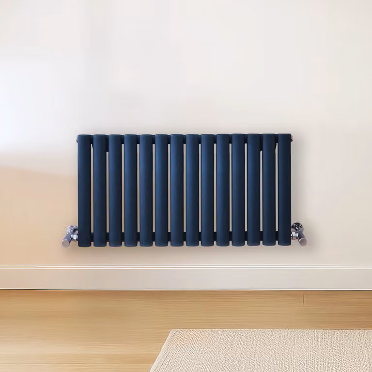 Radiatore di Design Orizzontale  Blu (Deep Sea Blu) -  400mm x 826mm  - Pannello Doppio  - Revive