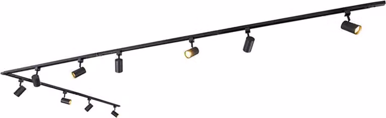 QAZQA - Sistema moderno a binario monofase I Faretto I Spot a soffitto I Faretto a soffitto I Faretto con 10 Spot I Faretto I Spot a soffitto I Faretto a soffitto I Faretto I Lampada I Lampade nero - Jeana